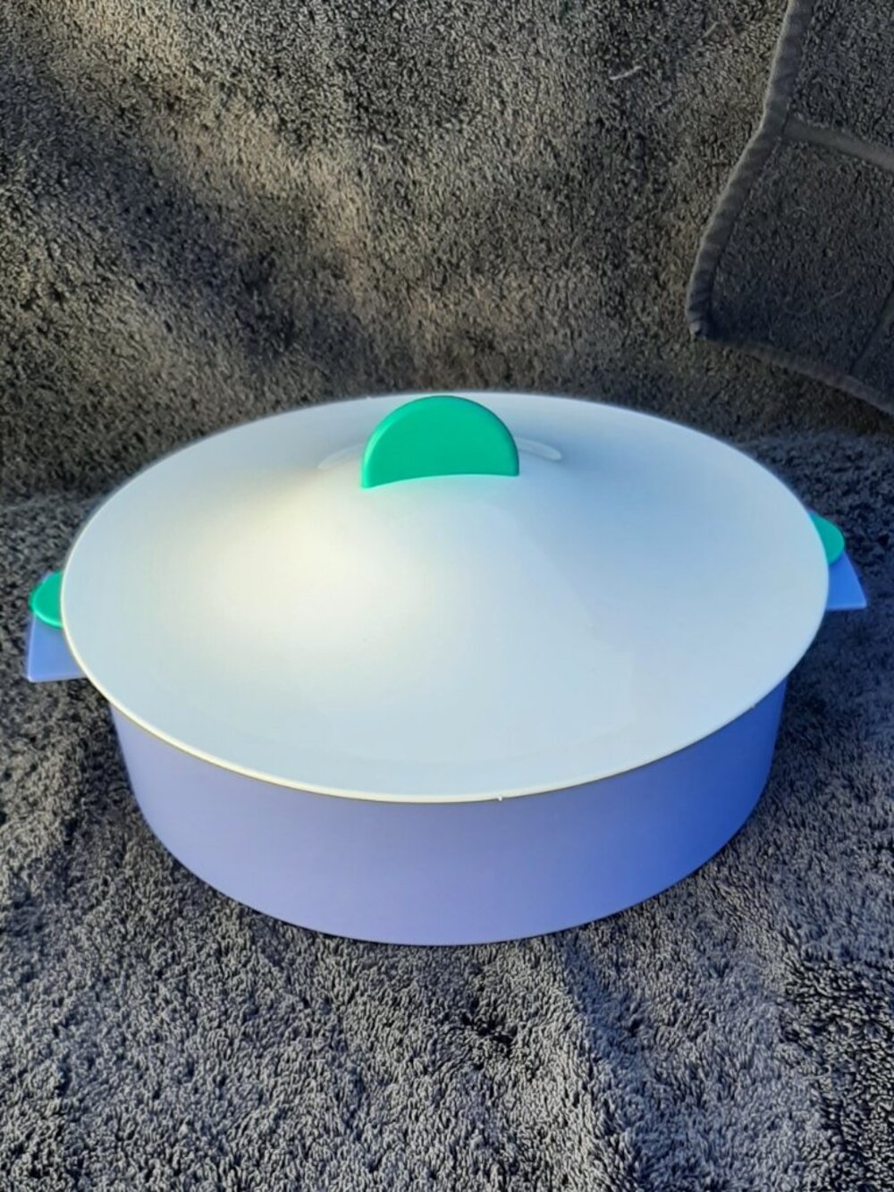 Tupperware Multi Server 3 Piece Steamer Strainer Blue Teal White 3066A-3